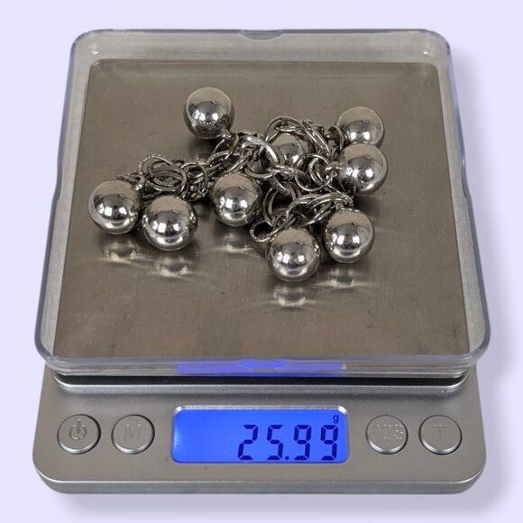 Silver Tone Dangling Ball Bracelet / Anklet - Picture 5 of 5